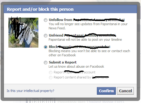 block and report facebook account
