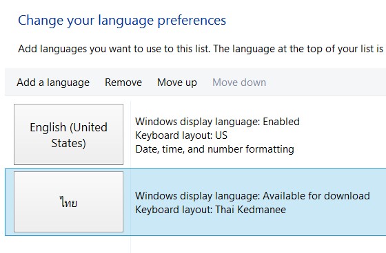 เพิ่มภาษาไทย ใน Windows 8